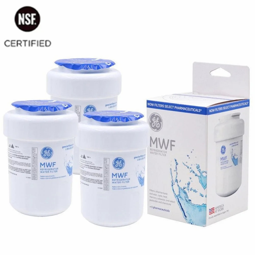 3 Pack MWF Refrigerator Fluid Filter, Replacement for Smart Liquid MWFP, MWFA, GWF, HDX FMG-1, WFC1201, GSE25GSHECSS, PC75009, RWF1060
