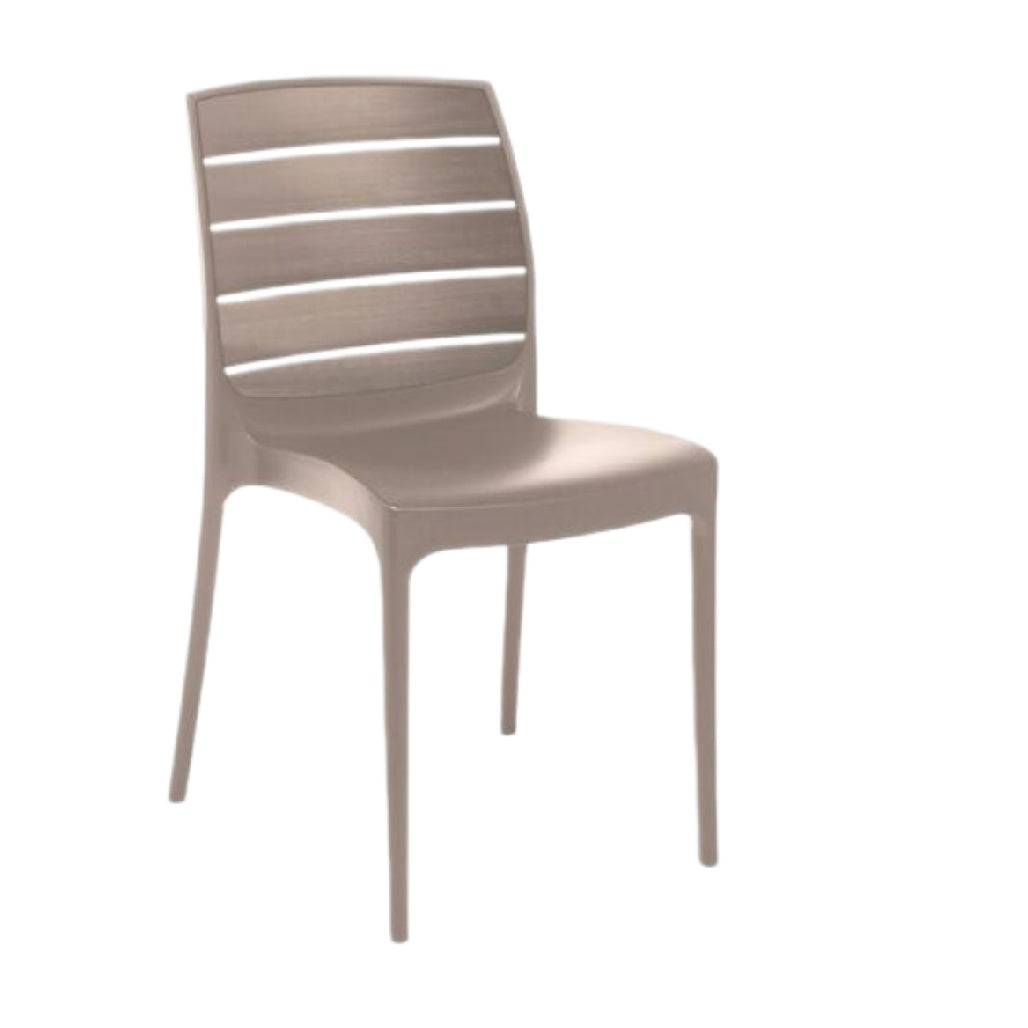 **Sedia Moderna in Plastica con Schienale a Listelli**