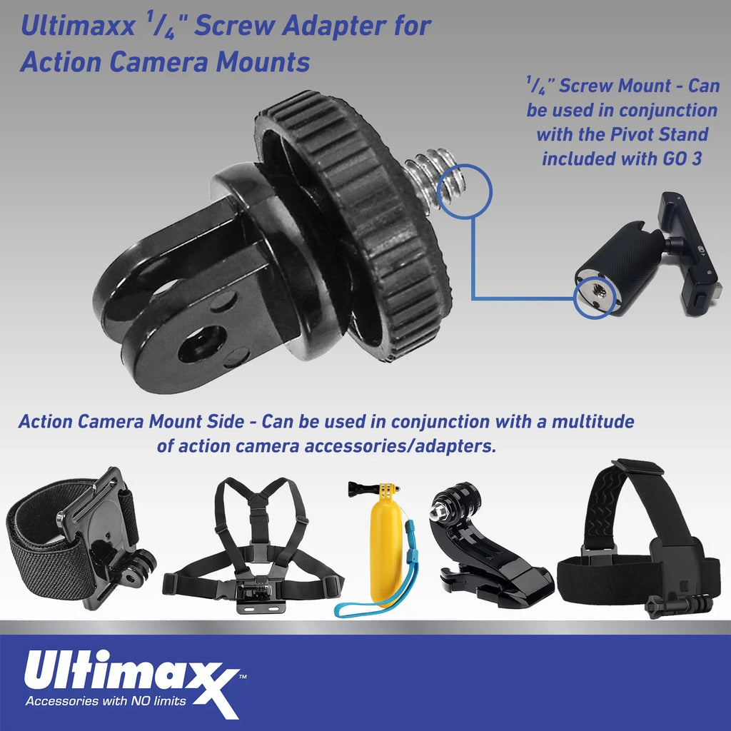 Ultimaxx Advanced Insta360 GO 3 Action Camera Bundle (32GB) - Includes: 1/4” Screw Adapter for Action Cam Mounts, Mini Metal Dolly & More (25pc Bundle)