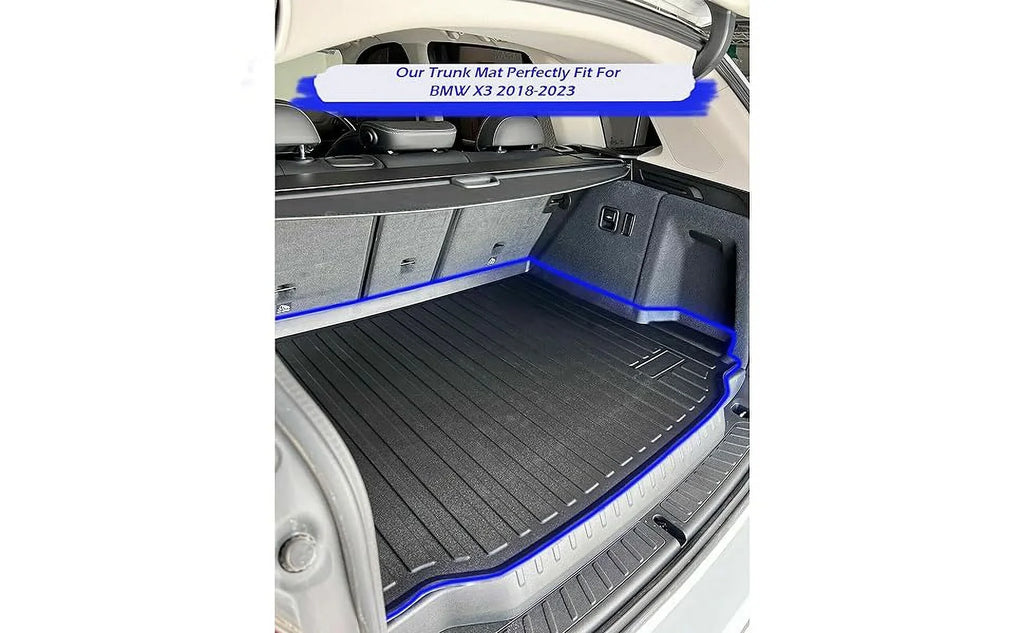 EACCESSORIES EA Cargo Liner – Trunk Mat for BMW X3 2018-2024 – Weather-Resistant Trunk Mats for Cars with Raised Lip – Non-Slip Car Trunk Mat Rubber – Easy to Install – Laser Pre-Cut Design