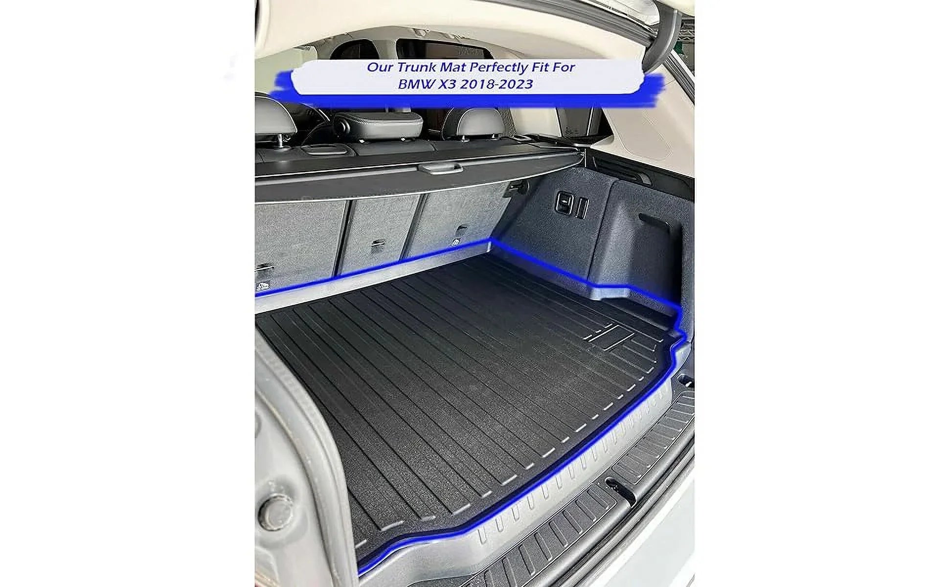 EACCESSORIES EA Cargo Liner – Trunk Mat for BMW X3 2018-2024 – Weather-Resistant Trunk Mats for Cars with Raised Lip – Non-Slip Car Trunk Mat Rubber – Easy to Install – Laser Pre-Cut Design