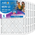 16x20x1 Air Filter MERV 13 Comparable to MPR 1500 - 2200 & FPR 9 Electrostatic Pleated Air Conditioner Filter 6 Pack HVAC AC Premium USA Made 16x20x1 Furnace Filters by AIRX FILTERS WICKED CLEAN AIR.