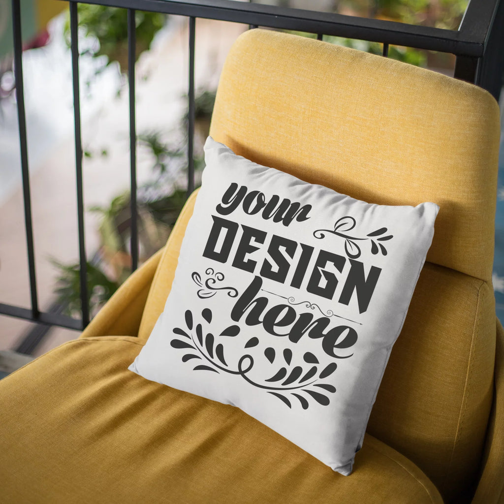 Makeup Is My Life w/ Compact Mirror & Lipstick Design - Beauty Themed Merch for Makeup Artist or Cosmetologist, Gift for Makeup Lovers, Pillow Cover, White 20X20 IN