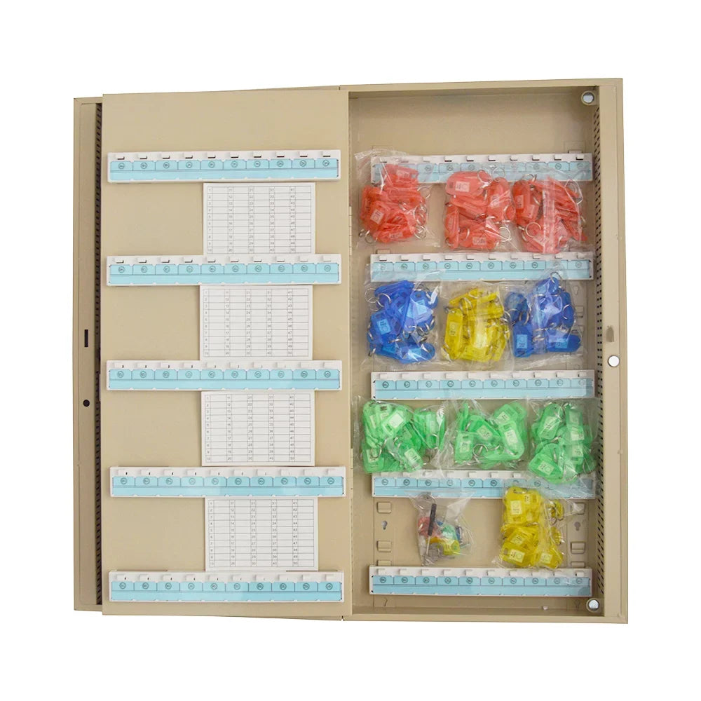 TECHTONGDA 200 Hooks Wall Mount Lock Box Cabinet Storage Key Cabinet Key Organizer with Key Cards