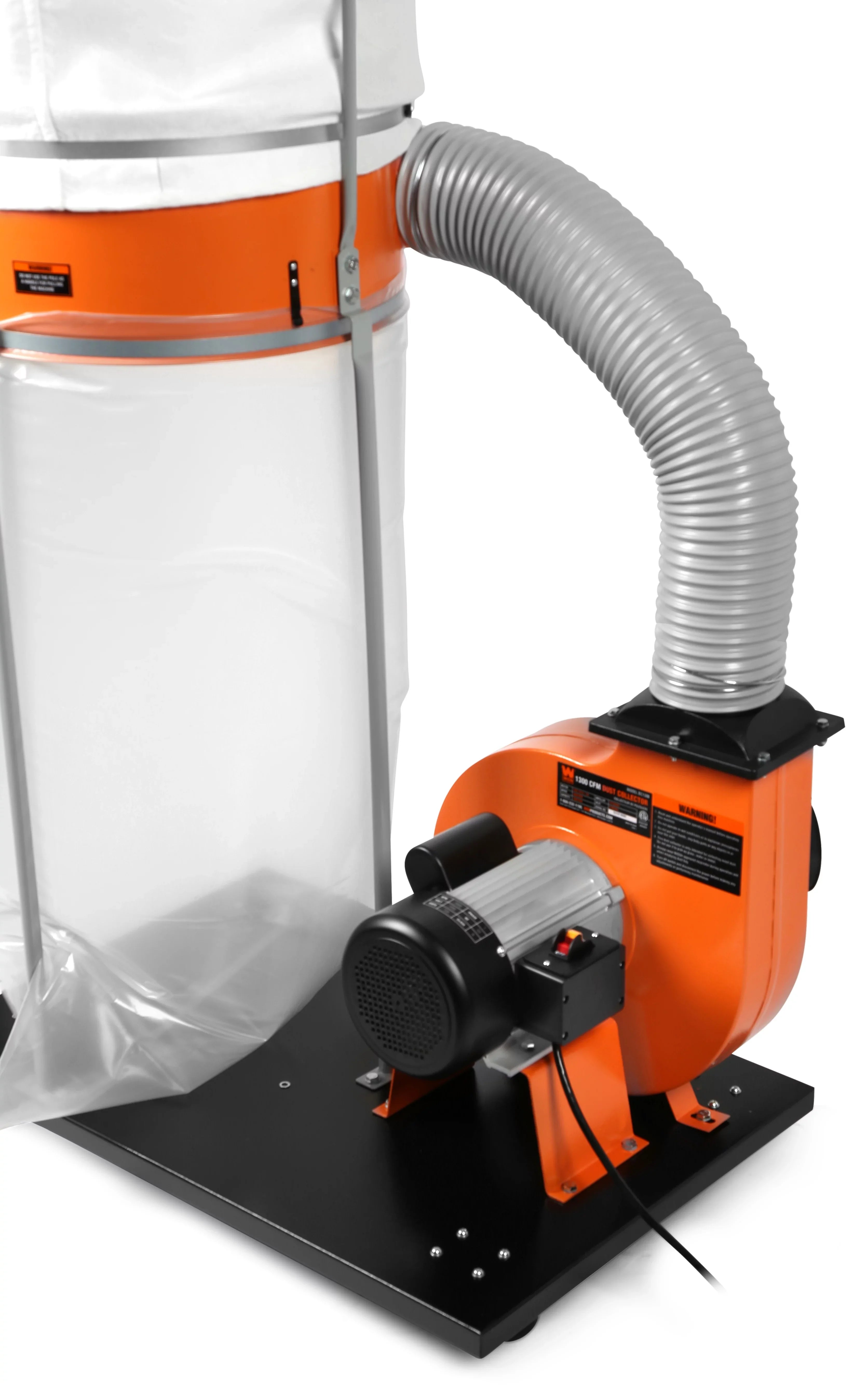 WEN 1,300 CFM 14-Amp 5-Micron Woodworking Dust Collector with 50-Gallon Collection Bag and Mobile Base