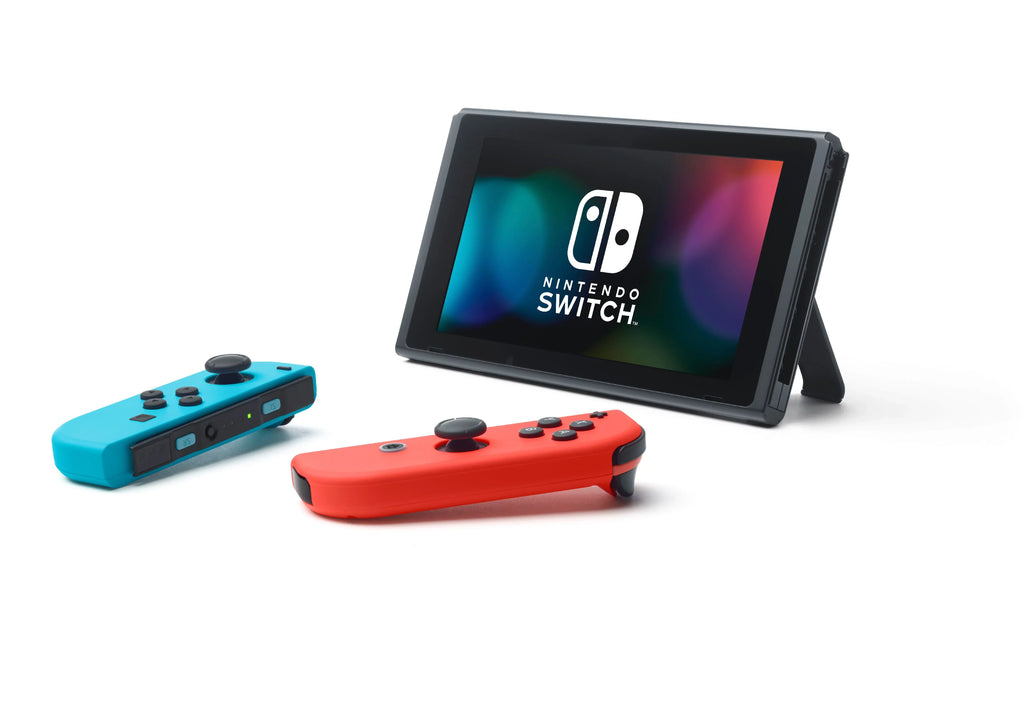 Nintendo Switch Gaming Console Neon Blue and Neon Red Joy-Con Bundle with Mario Kart Deluxe 8