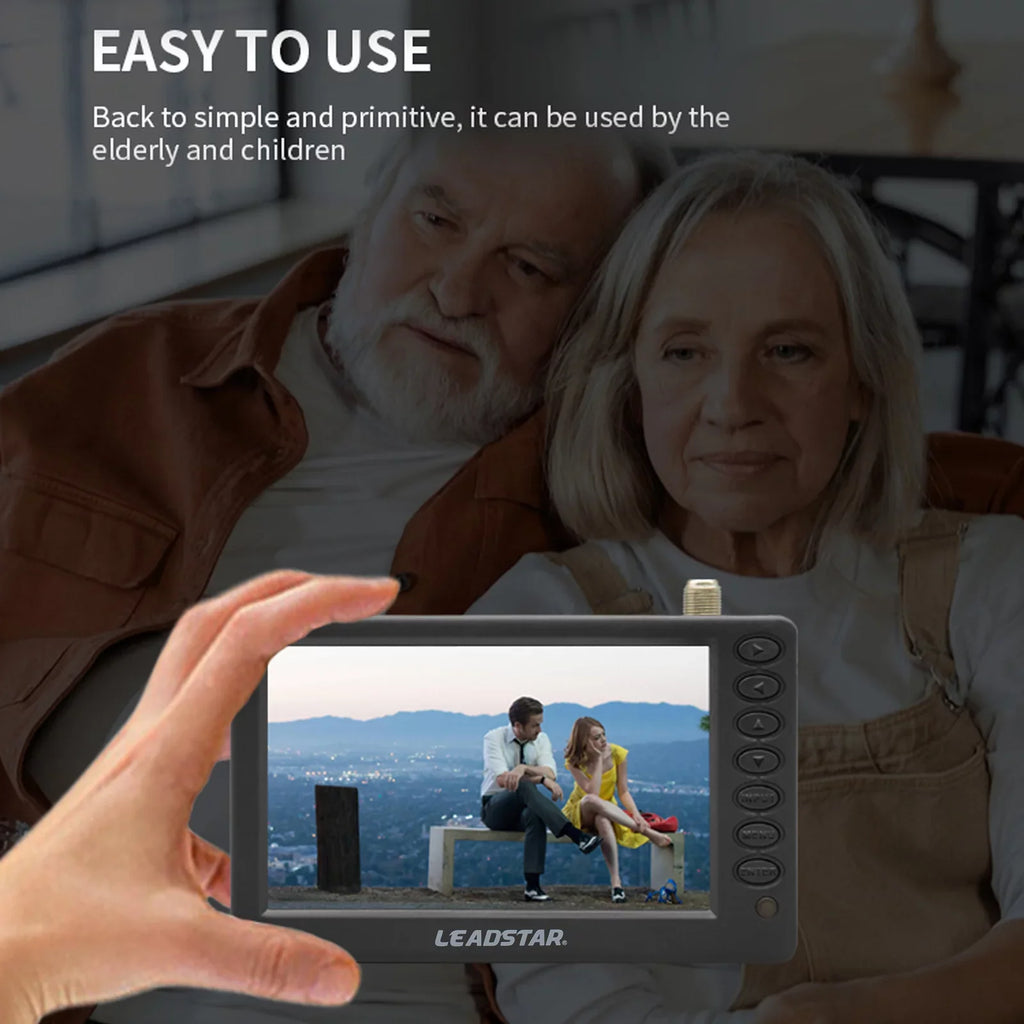 LEADSTAR D5 ATSC Portable Digital TV Player - 5-inch Display Pocket-Sized Car Television, Multimedia Player, Radio, TF Card and U Disk Playback, Includes Remote Control