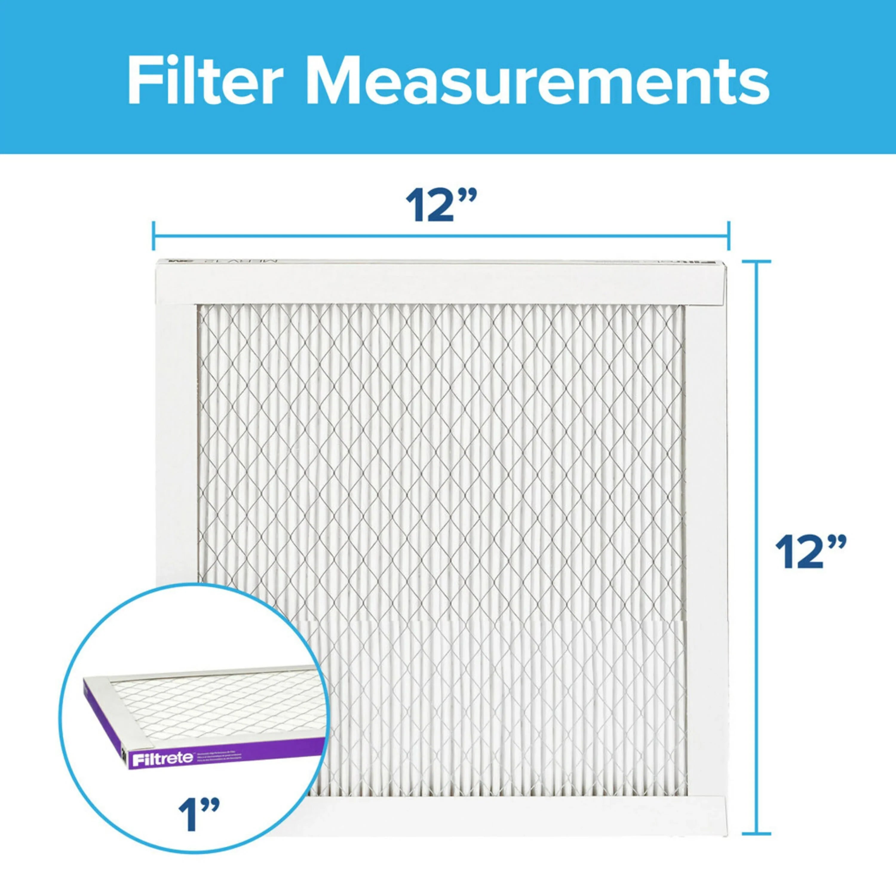 Filtrete 12x12x1 Air Filter, MPR 1500 MERV 12, Advanced Allergen Reduction, 4 Filters
