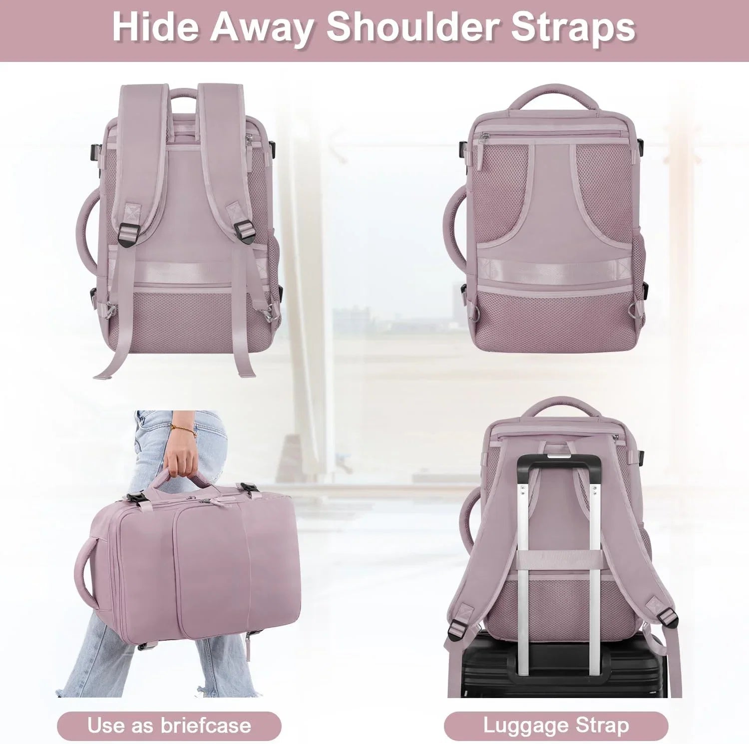 Sinaliy Travel Backpack for Women, Personal Item Size Flight Approved, 16 Inch Portable computer Backpack with Multi-Pockets,