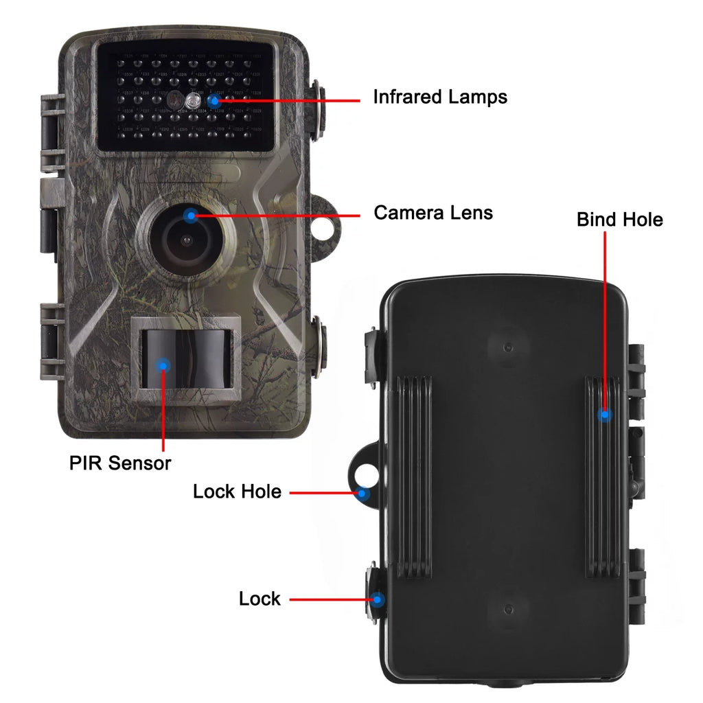Meterk 1080P Trail Camera 16MP Wildlife Camera Tracking Camera with 2.0 Inch TFT Color Monitor 0.8s Trigger Time Supports Infrared Night Vision Motion Activated IP66 Fluid