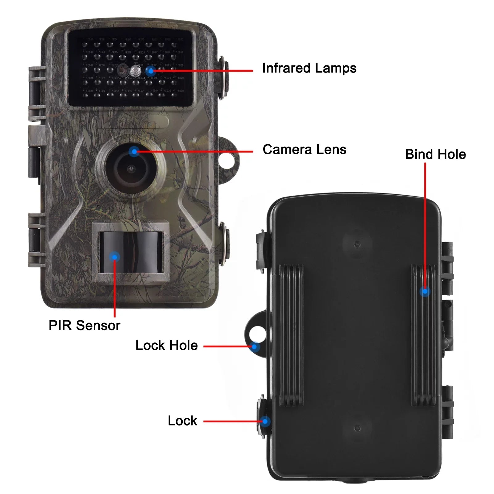 Meterk 1080P Trail Camera 16MP Wildlife Camera Tracking Camera with 2.0 Inch TFT Color Monitor 0.8s Trigger Time Supports Infrared Night Vision Motion Activated IP66 Fluid