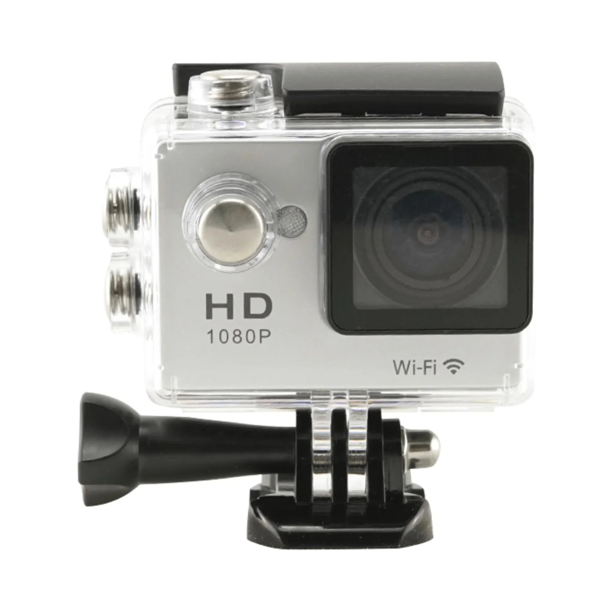 Capture Every Adventure with Our Liquid WiFi Action Camera - 1080P Video, Clear Sound Recording, and Long-lasting Silver Case