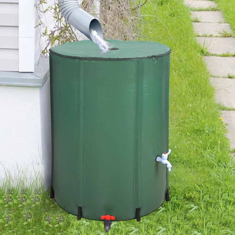 UBesGoo 100 Gallon Collapsible Rain Barrel, Portable Fluid Storage Tank, Liquid Collection System Downspout