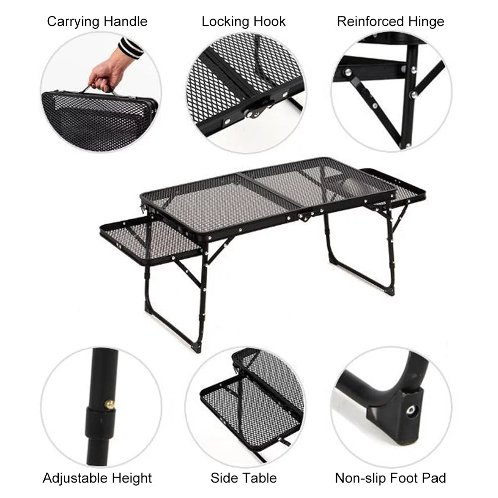 moobody Portable Folding Table, Ideal for Camping and Picnics, Lixada Cook Station
