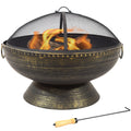 Sunnydaze 30" Royal Outdoor Steel Fire Pit with Spark Monitor and Poker