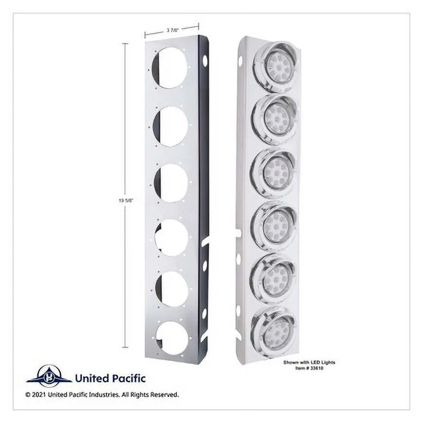 United Pacific 33711 Air Cleaner Light Bar Front, Stainless Steel, With