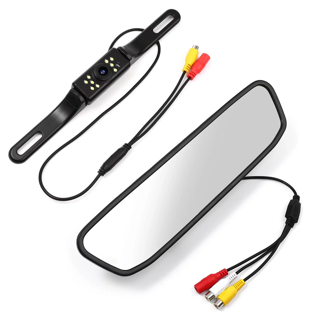 Cheefull Car Backup Driving Camera Camera 4.3" Rear View Mirror Cam Reverse Night Vision Vehicles Parking System Camera