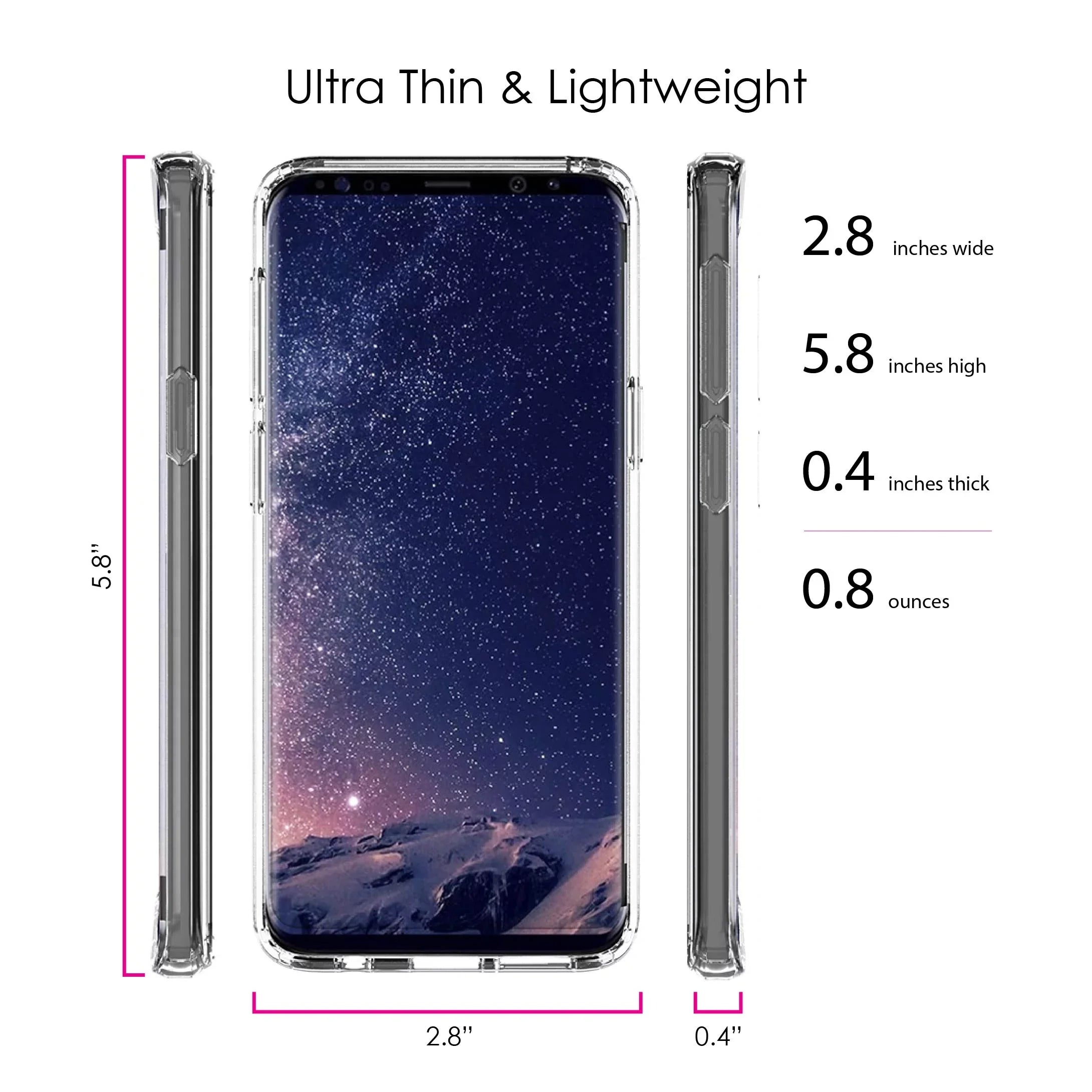 DistinctInk Clear Shockproof Hybrid Case for Galaxy S9 (5.8" Monitor - TPU Bumper, Acrylic Back, Tempered Glass Display Protector - Faith / Hope / Love - Black & White - Christ
