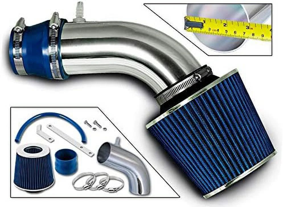 Rtunes Racing Short Ram Air Intake Kit + Filter Combo BLUE Compatible For 12-15 Kia Rio / 11-13 Hyundai Accent 1.6L / 12-13 Hyundai Veloster Gdi 1.6L Engine / 11-13 Hyundai Elantra 1.8L â€¦