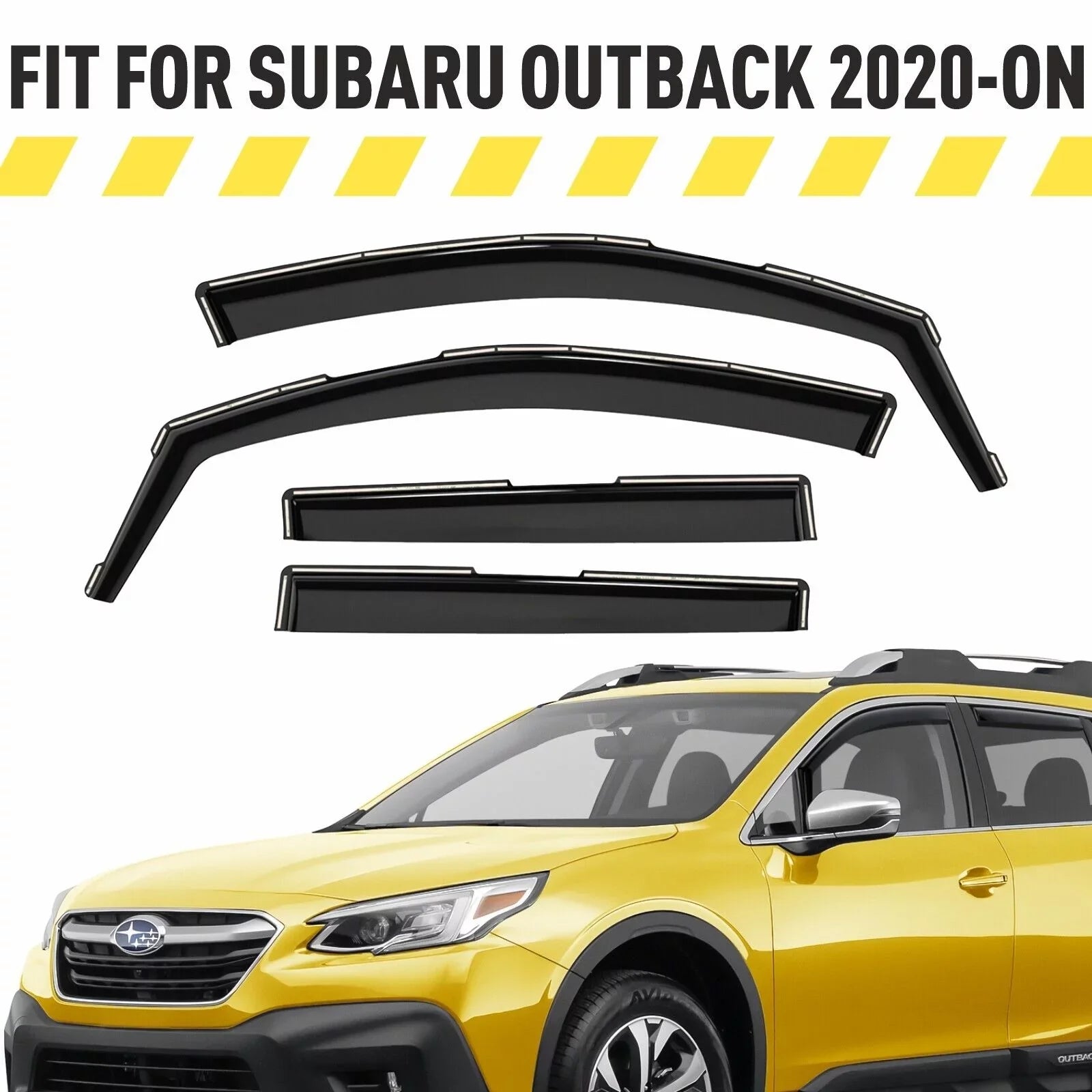 AEROGUYS In-Channel Window Deflectors Extra Tough Window Visors Rain Guards Fit for Subaru Outback 2020-2024, Sun Visors, Wind Deflectors, Vent Visors, Car Accessories - 4pcs. AG0268