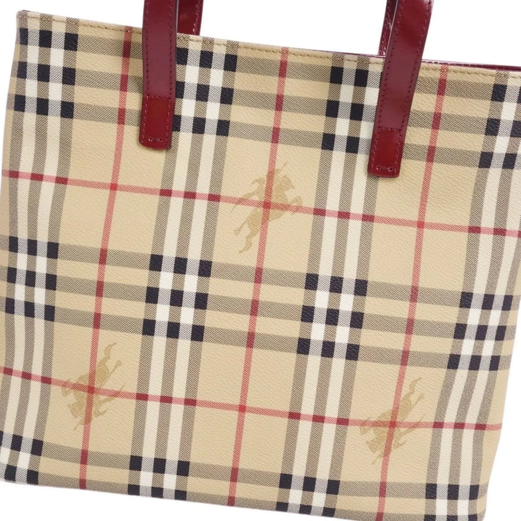 Pre-Owned Burberry London BURBERRY LONDON Handbag Tote Bag Check Pattern Ladies Brown (Good)