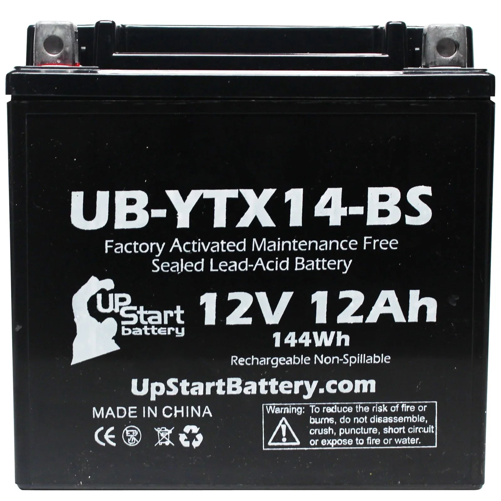 5-Pack UpStart Battery Replacement for 1998 Yamaha YZF1000R 1000 CC Factory Activated, Maintenance Free, Motorcycle Battery - 12V, 12AH, UB-YTX14-BS