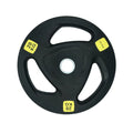 HAJEX 2" Rubber Bumper Weight Plates (15 kg), 33 lb Pair
