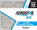 Aerostar 16x20x1 MERV 13 Pleated Air Filter, AC Furnace Air Filter, 4 Pack