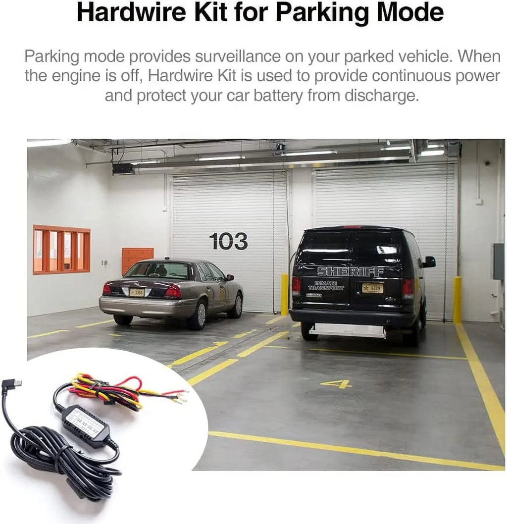 VIOFO HK4 Acc Hardwire Kit, USB-C Hard Wire Kit for T130, A119MINI Dash Cam, Low Voltage Protection for Parking Mode