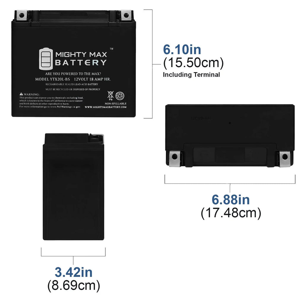 YTX20L-BS Battery for Jet Ski Aqua Sea Doo Wave Runner