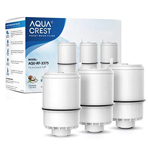 AQUACREST RF3375 NSF Certified Liquid Filter, Compatible with Pur RF-3375 (RF33752V2) Faucet Replacement Fluid Filter (Pack of 3, Packing May Vary)