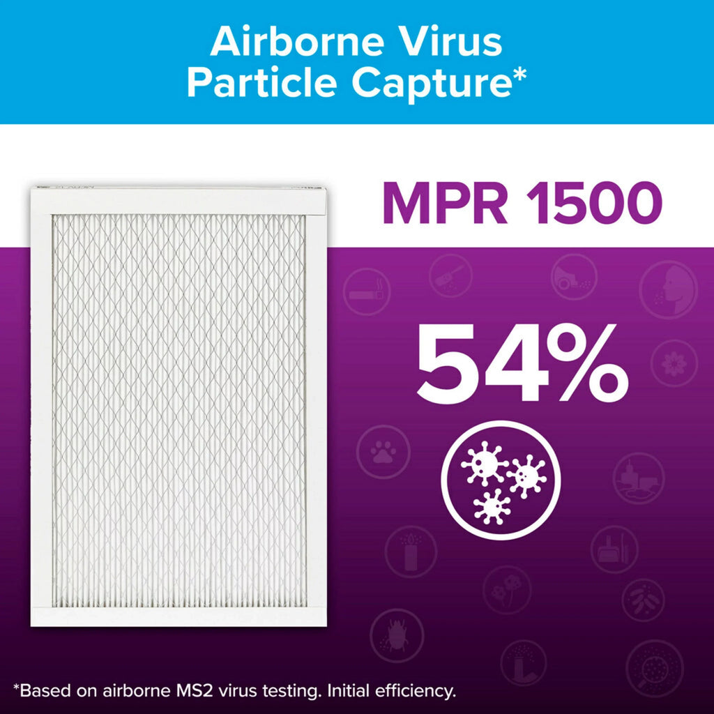 Filtrete 12x12x1 Air Filter, MPR 1500 MERV 12, Advanced Allergen Reduction, 4 Filters