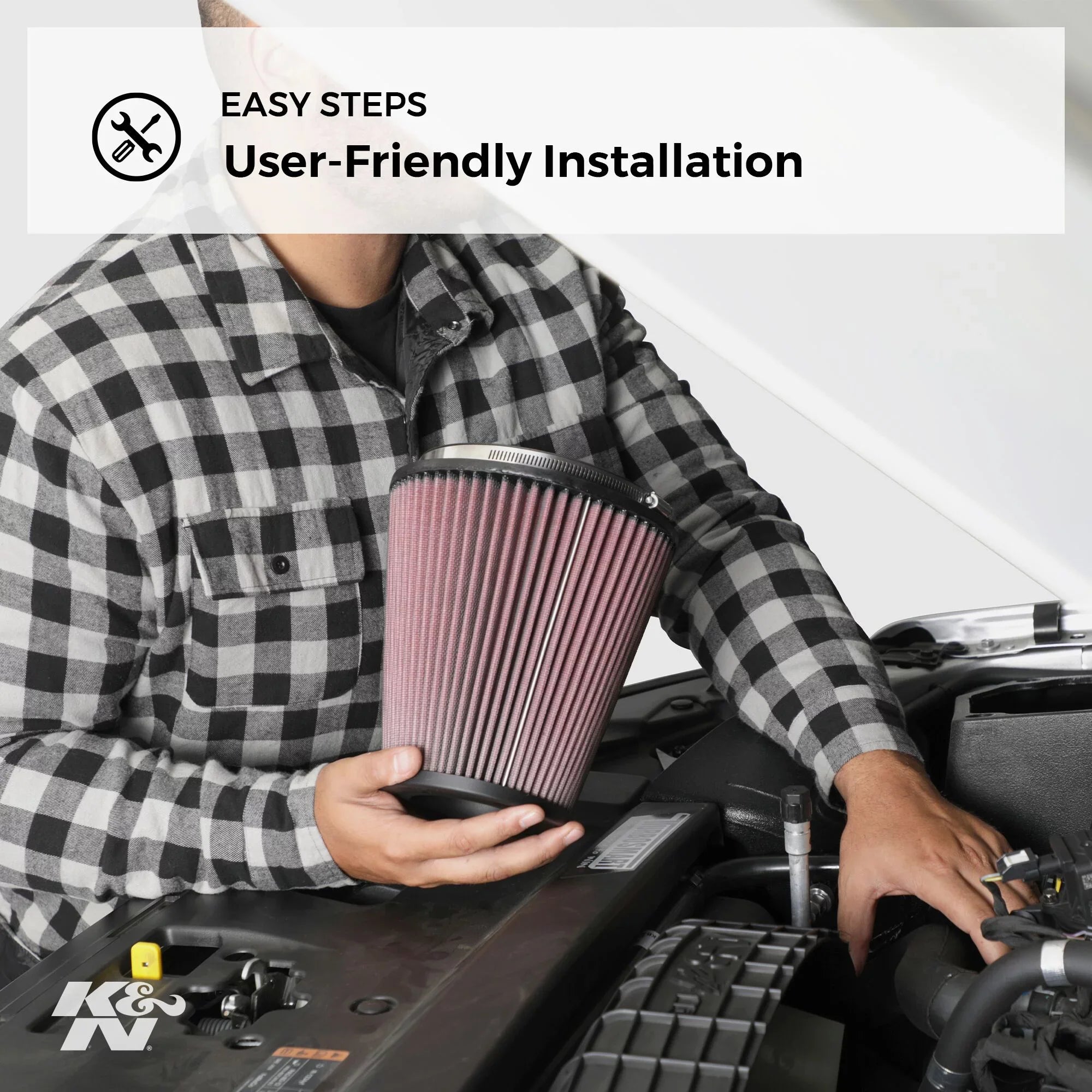 K&N Universal Clamp-On Air Filter: High Functionality Premium, Washable, Replacement Engine Filter: Flange Diameter: 5 In, Filter Height: 6.5 In, Flange Length: 1 In, Shape: Round Tapered, RU-1037
