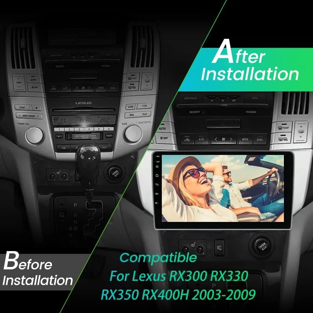 Car Stereo for Lexus Toyota Harrier Lexus RX300 RX330 RX350 RX400H 2003-2009,Android 12 Car Radio 2GB + 32GB with GPS/FM/WiFi/USB, Support SWC/Wired Carplay Android Auto