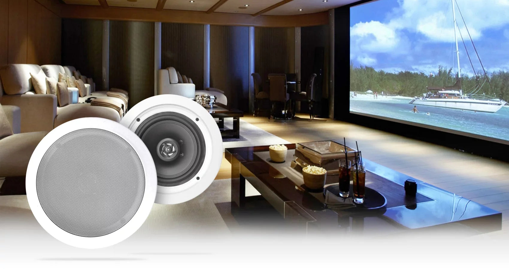 Technical Pro RX55URIBT Home Theater Bluetooth Receiver+(2) 8" Ceiling Speakers
