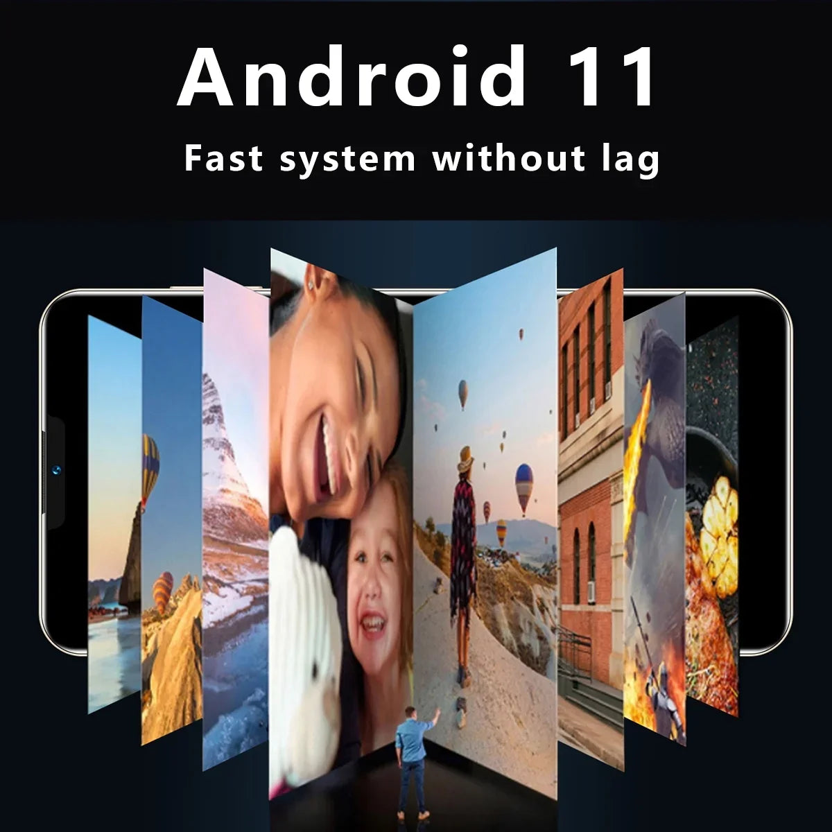 6.1-inch HD+ Ram1Gb+Rom4Gb IP13 Pro Max dual SIM 3G smartphone 2800mAh face unlock Android phone Blue
