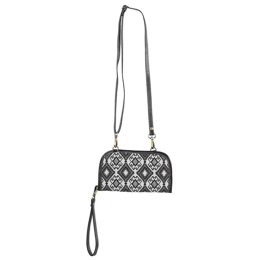 KB OHLAY KB314 Cross Body Upcycled Canvas Genuine Leather women bag western handbag purse