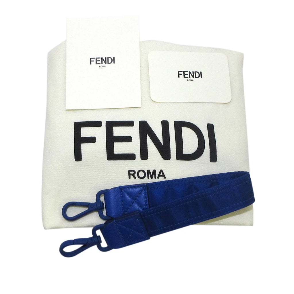 Pre-Owned Authenticated Fendi FF Lock Crossbody Nylon Fabric Blue Crossbody Bag Unisex (Good)