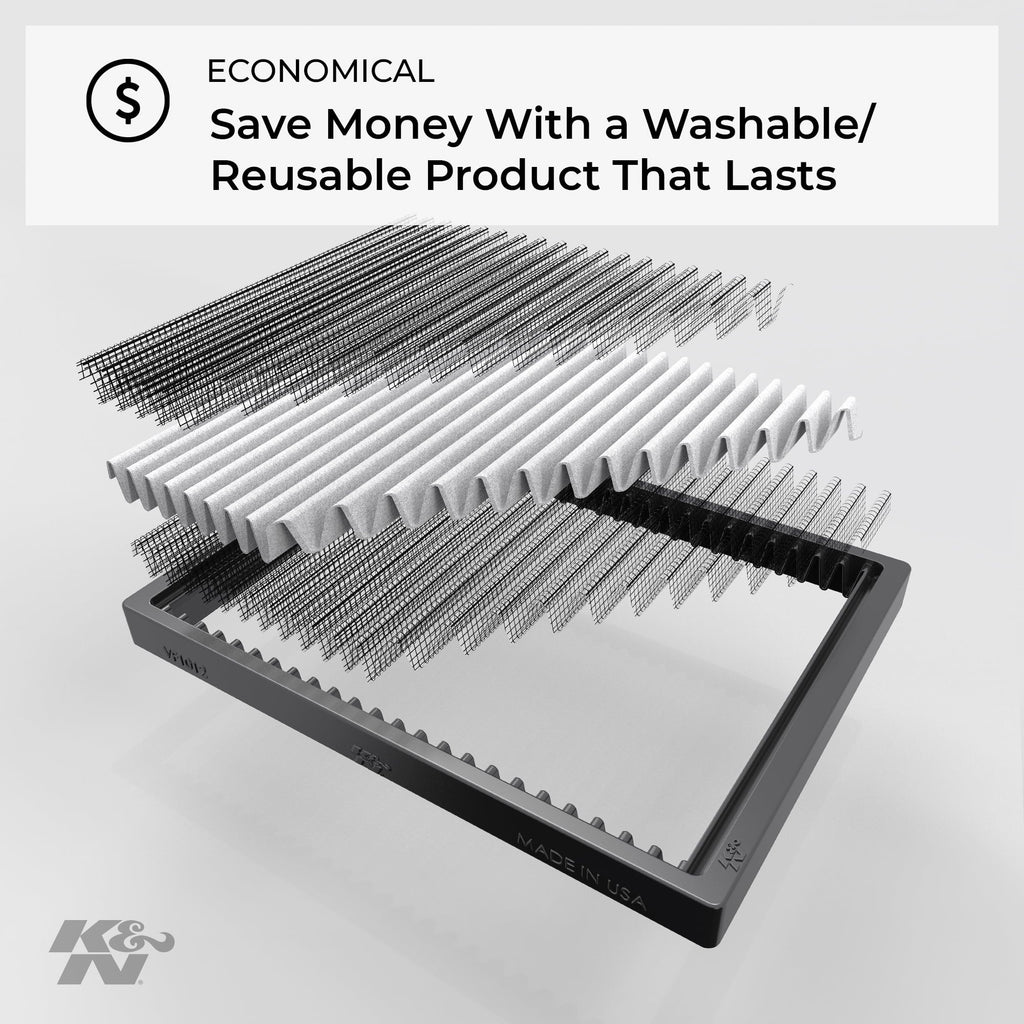 K&N Cabin Air Filter: Washable and Reusable: Designed For Select 2010-2015 Chevy Camaro Vehicle Models, VF3017
