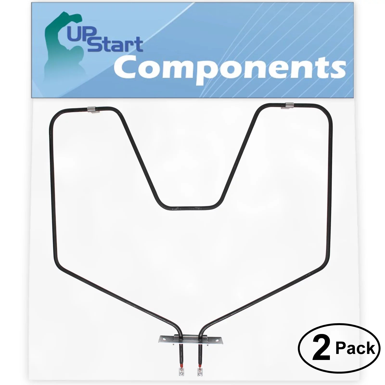2-Pack Replacement for General Electric RC537*W2 Bake Element - Compatible with General Electric WB44X5082 Oven Heating Element