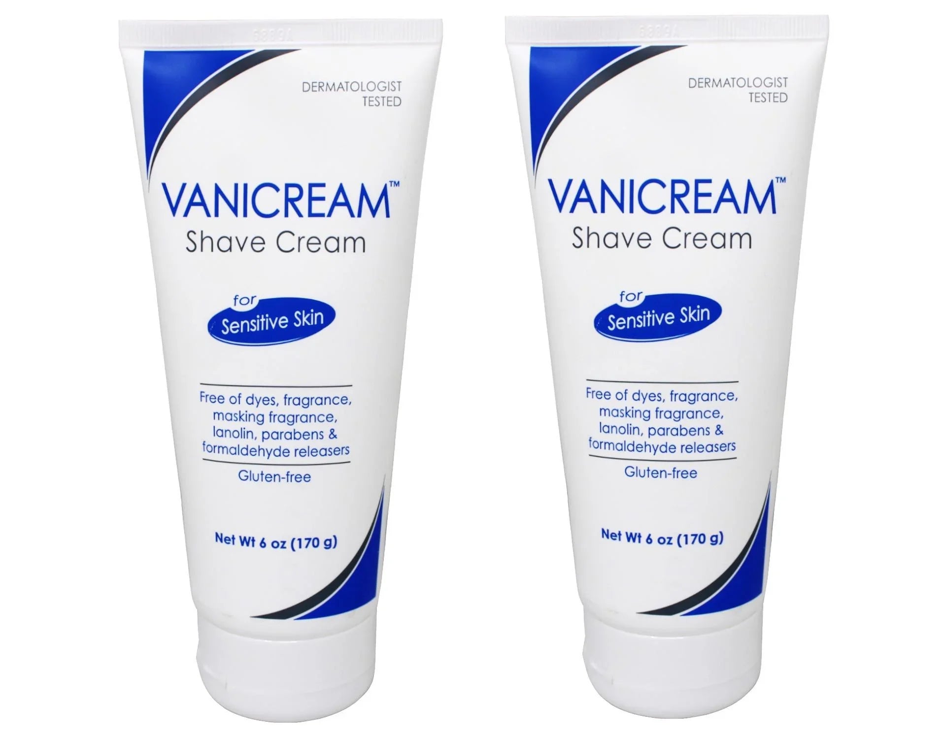 2 Pack Vanicream Shave Cream For Sensitive Skin 6oz Each