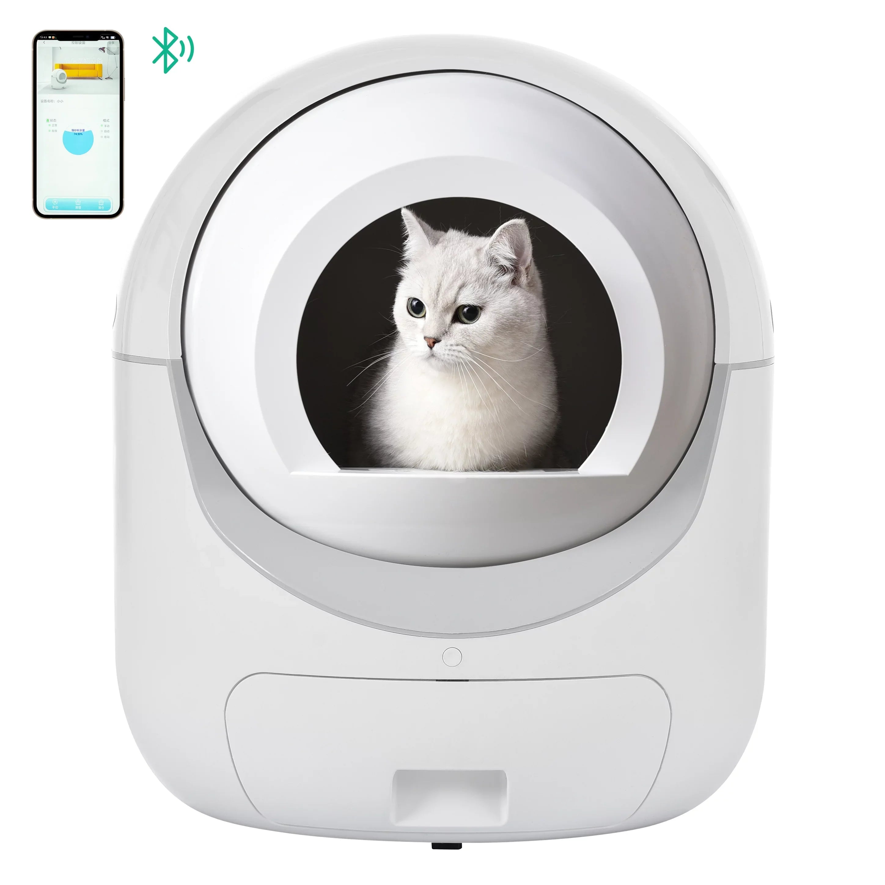 Smart Automatic Cat Litter Box, Self Cleaning Litter Box, App Control, Litter Robot Support 5G & 2.4G WiFi for Multiple Cats