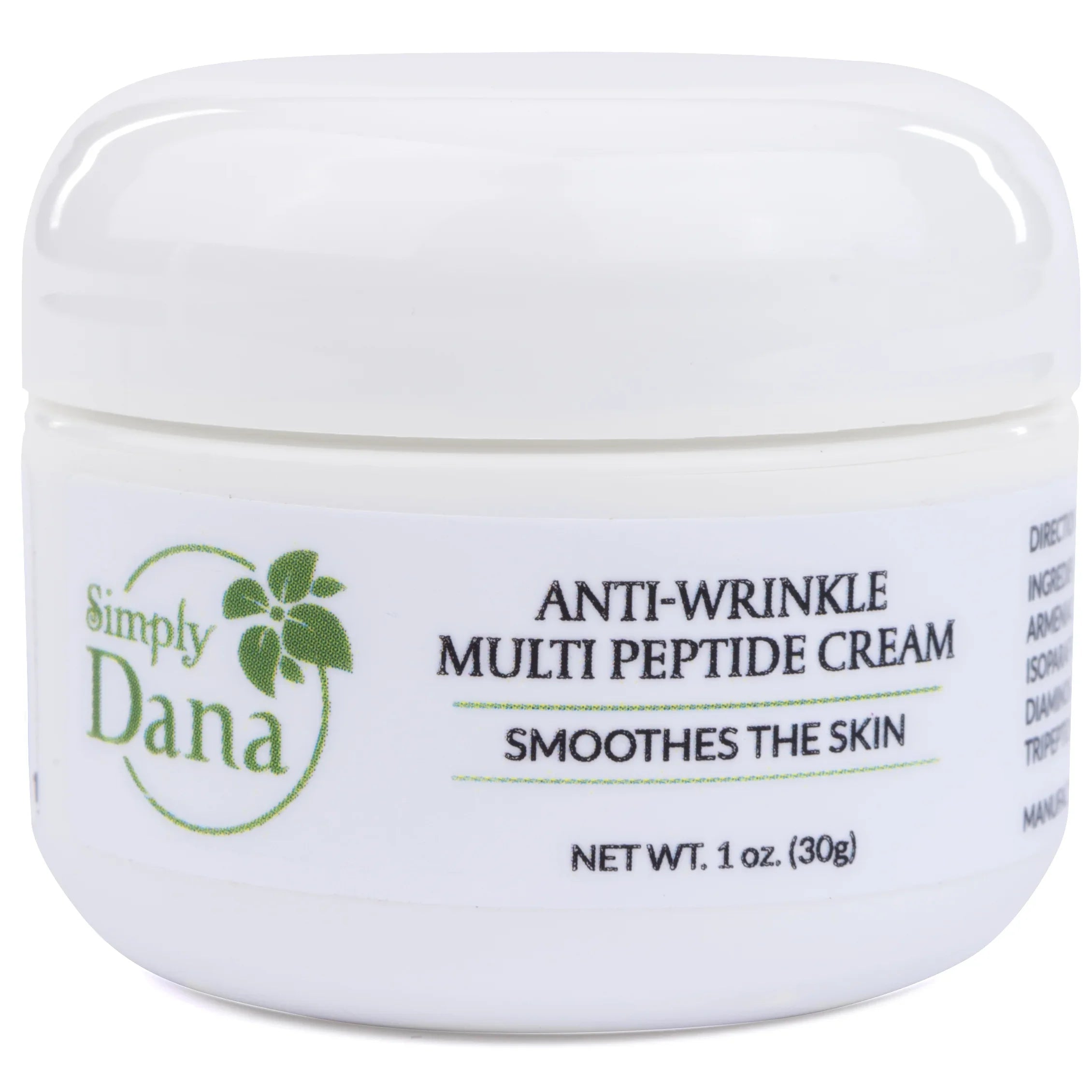 Simply Dana Anti-Wrinkle Multi Peptide Cream - Smooths Skin Naturally - 1 oz (30g)