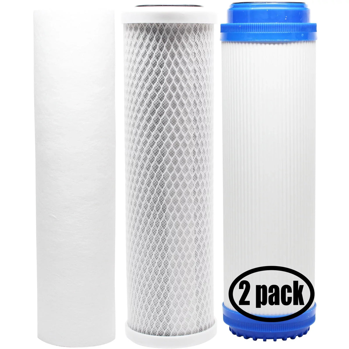 2-Pack Replacement for Filter Kit for Aqualux AQL3E RO System - Includes Carbon Block Filter, PP Sediment Filter & GAC Filter - Denali Pure Brand