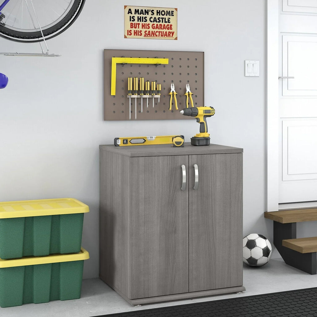 Maykoosh Classic Charm Garage Storage Cabinet With Doors And Shelves In Platinum Gray