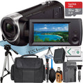 HDR-CX405 HD Handycam Camcorder Video Recording with 32GB Micro SD Memory Card + Charger + Case + Tripod + ZeeTech Accessory Bundle