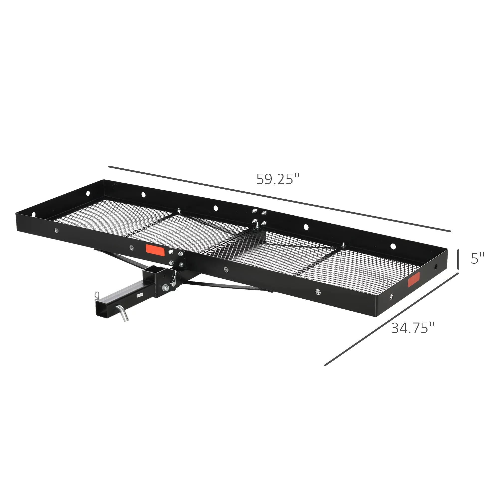 Aosom Hitch Mount Cargo Carrier 350 lbs Capacity Fits 2'' Receiver Black