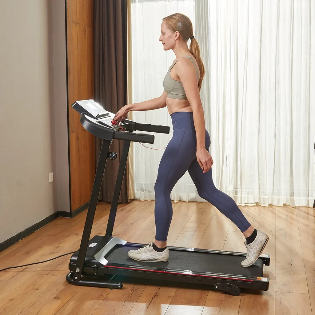 Max 2.5HP Folding Treadmill - Foldable Home Fitness Equipment with LCD for Walking & Running - Cardio Exercise Machine - 12 Training Mode - Bluetooth Connectivity