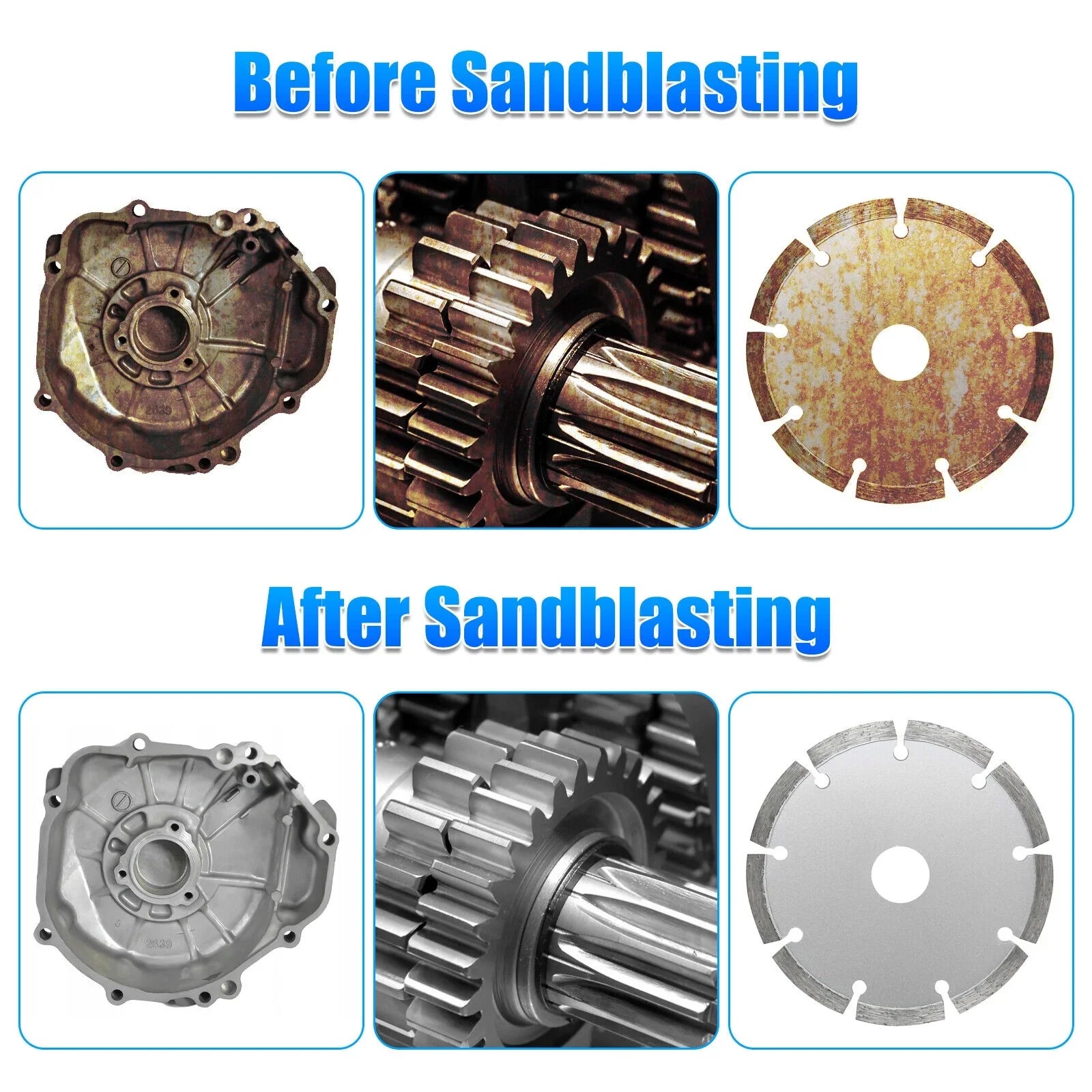 Sandblaster Air Kit Abrasive Sandblasting Gun Sand Blaster with 4 Ceramic Nozzle