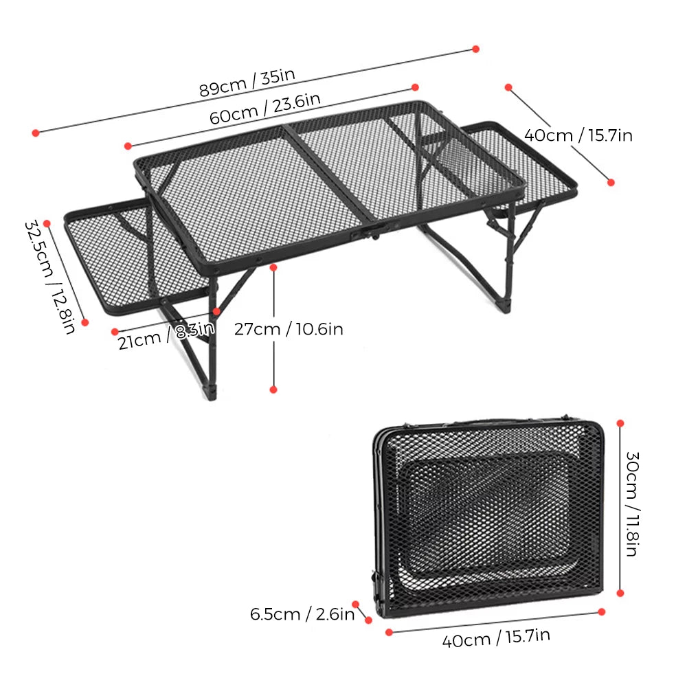 moobody Portable Folding Table, Ideal for Camping and Picnics, Lixada Cook Station